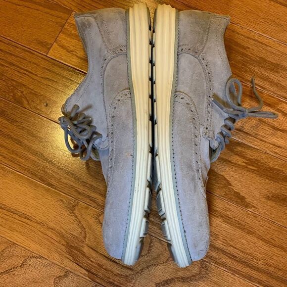 Cole Haan Grand OS Men's Gray Suede Wingtip Oxford Lace-Up Sneakers Size 10 - Picture 3 of 9
